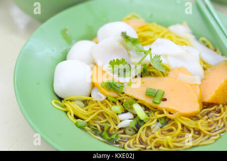 Delicious looking Chinese style fishball noodles. Suitable for concepts such as food and beverage, and travel and cuisine. Stock Photo