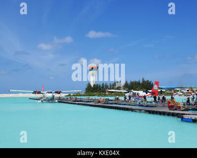 Maldivian Air Taxi sea plane check -in desk at Malé International ...