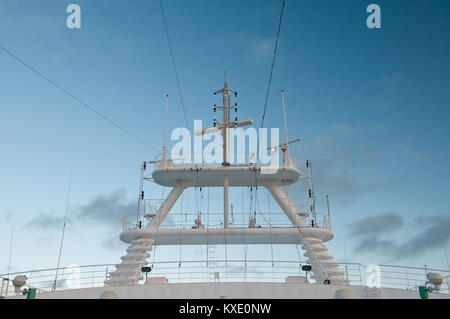 Radar and communications equipment on cruise ship Stock Photo - Alamy