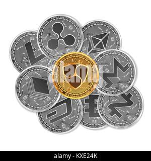Set of gold and silver crypto currencies Stock Vector Image & Art - Alamy