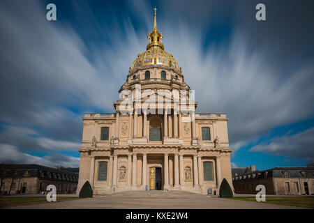 View of the Dôme des Invalides, a large church with the burial site for among others Napoleon Bonaparte, Paris, France Stock Photo