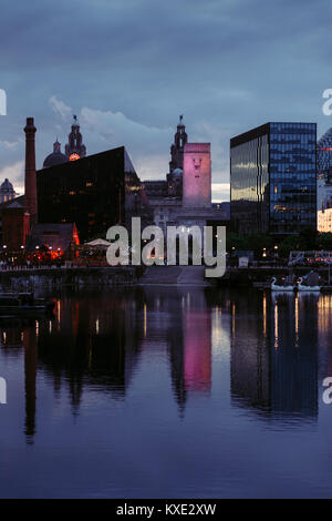 View from Albert Dock, Liverpool UK. Stock Photo