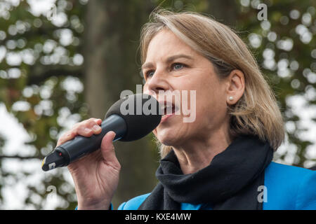 Tania Mathias, Conservative MP for Twickenham speaking in Parliament Square at the rally against a 3rd runway at Heathrow. Stock Photo