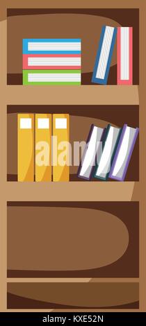 education bookcase with books and folder documents Stock Vector