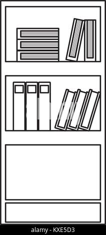 line education bookcase with books and folder documents Stock Vector