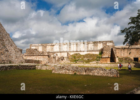 Ruins of the Governor's Palace in Uxmal, an ancient Maya city and archaeological site near Merida, Yucatan, Mexico, a UNESCO World Heritage Site Stock Photo