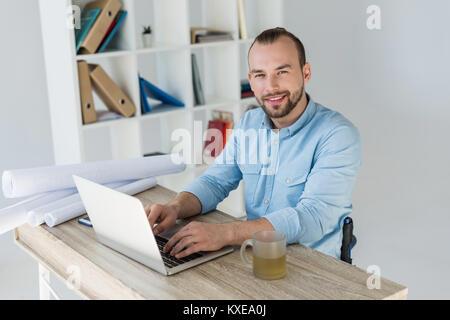 businessman working with laptop Stock Photo