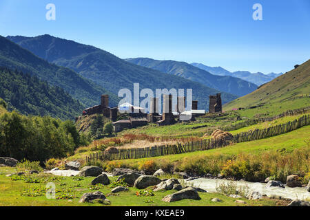 Village in mountains Stock Photo