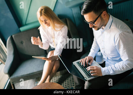 Business colleagues working together at office Stock Photo