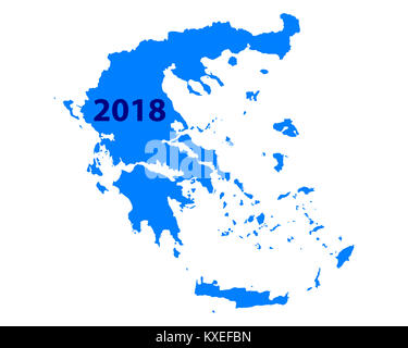 Map of Greece 2018 Stock Photo