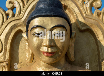 Close-up of statue at Min-kha-maung Temple,Mrauk U,Burma,Myanmar Stock Photo