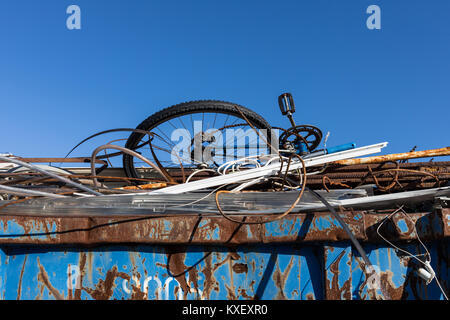 Close up of scrap metal collected for recycling Stock Photo