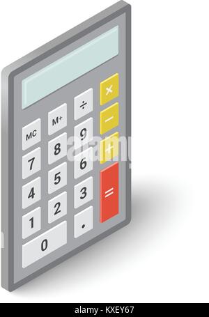 Calculator icon, isometric style Stock Vector
