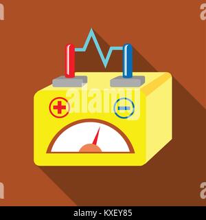 Car battery icon, flat style Stock Vector