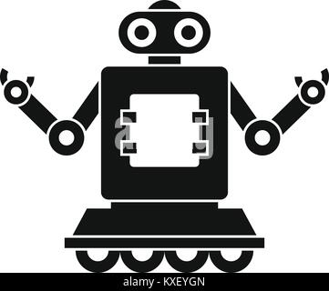 Cyborg on wheels icon, simple style Stock Vector