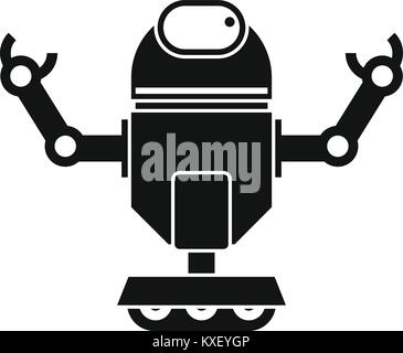 Robot on wheels icon, simple style Stock Vector