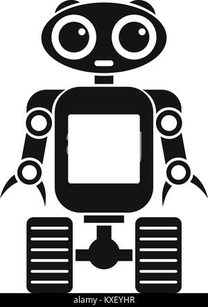 Robot on wheels icon, simple style Stock Vector