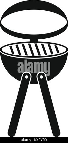 Barbecue grill icon, simple style Stock Vector