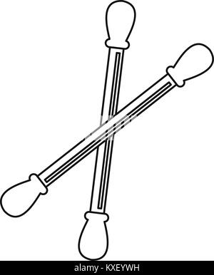 Cotton sticks icon, outline style Stock Vector