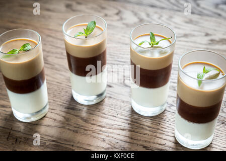 Jelly dessert in the glasses Stock Photo
