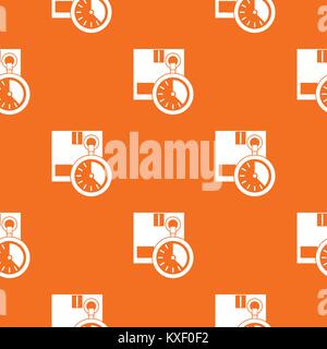Cardboard box with stopwatch pattern seamless Stock Vector