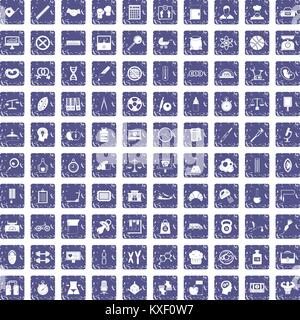 100 libra icons set grunge sapphire Stock Vector