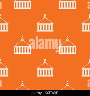 Crane hook lifts container pattern seamless Stock Vector