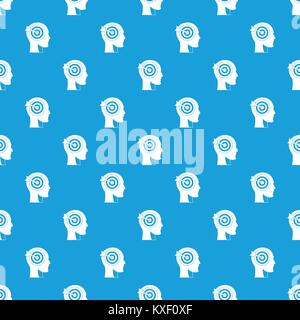 Target in human head pattern seamless blue Stock Vector