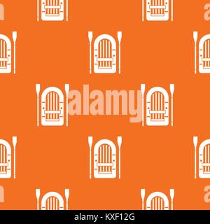 Boat with paddles pattern seamless Stock Vector