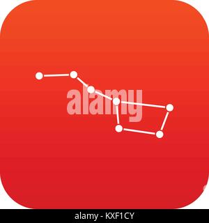 The Great Bear constellation icon digital red Stock Vector