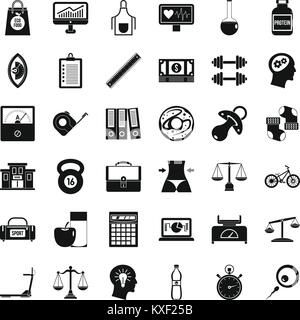 Libra icons set, simple style Stock Vector