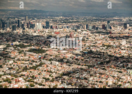 Aerial view showing the haze of pollution over the skyscrapers along ...