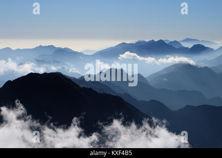 The summit beautiful landscape of Fansipan or Phan Xi Pang mountain the ...