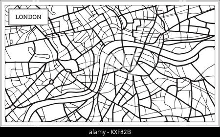 London Map in Black and White Color. Vector Illustration. Outline Map. Stock Vector