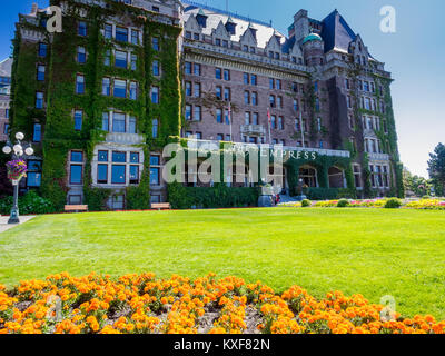 Front of the Fairmont Empress Hotel in Victoria, British Columbia, Canada. Stock Photo