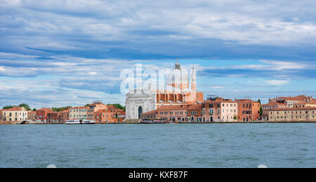 Panoramic view of the Church of the Most Holy Redeemer, knows as Redentore, on the Giudecca Island in the Venice Lagoon, designed by the famous renais Stock Photo