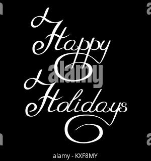 inscription handwriting with curlicues happy holidays vector Stock Vector