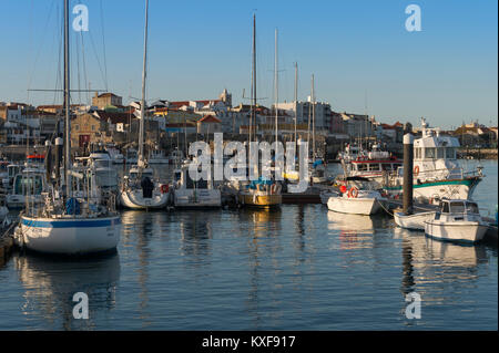 boats moored in the marina, harbour at Paniche, Portugal. Stock Photo