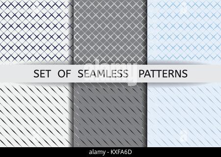 Seamless patterns from lines and grids Stock Vector