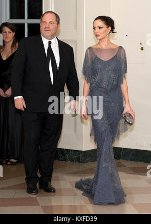 Harvey Weinstein and Georgina Chapman arrive for the Official Dinner in honor of Prime Minister David Cameron of Great Britain and his wife, Samantha, at the White House in Washington, D.C. on Tuesday, March 14, 2012..Credit: Ron Sachs / CNP./ MediaPunch (RESTRICTION: NO New York or New Jersey Newspapers or newspapers within a 75 mile radius of New York City) Stock Photo