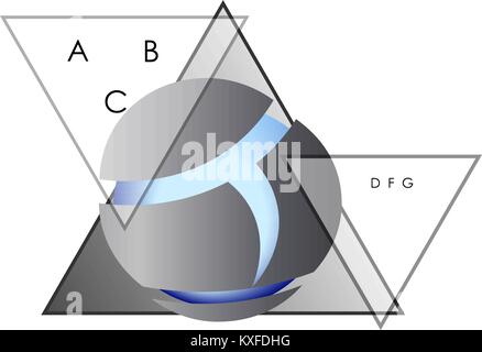 abstract triangles and sphere design business logo Stock Vector