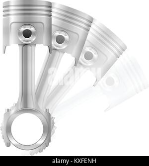 Pistons on a white background. Stock Vector