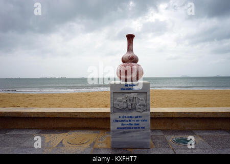 QUY NHON, VIETNAM - 21 JANUARY 2017 Big vase on the promenade Stock Photo