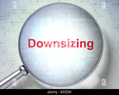 Business concept: Downsizing with optical glass Stock Photo - Alamy
