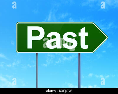 Timeline concept: Past on road sign background Stock Photo