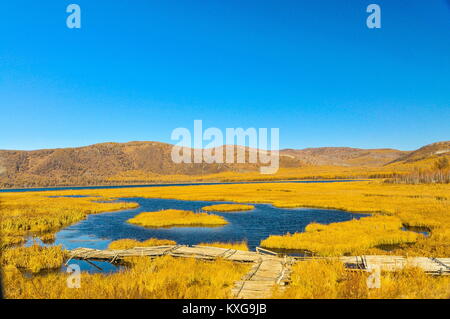 Inner Mongolia, Inner Mongolia, China. 9th Jan, 2018. Inner Mongolia, CHINA-9th January 2018:(EDITORIAL USE ONLY. CHINA OUT) .Early winter scenery of Arxan Mountain in north China's Inner Mongolia Autonomous Region. Credit: SIPA Asia/ZUMA Wire/Alamy Live News Stock Photo