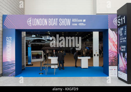 ExCel, London, UK. 10th Jan, 2018. The five day London Boat Show opens. Credit: Malcolm Park/Alamy Live News. Stock Photo