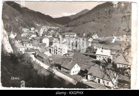 1963 postcard of Črna na Koroškem Stock Photo