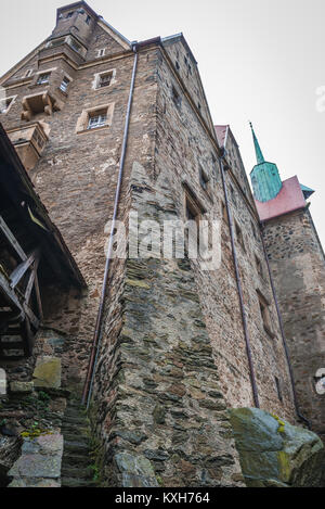 Walls of defensive Czocha Castle in Sucha village, Lower Silesian Voivodeship of Poland Stock Photo