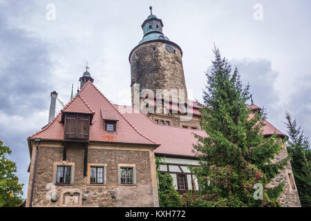 Defensive Czocha Castle in Sucha village in Luban County, Lower Silesian Voivodeship of Poland Stock Photo